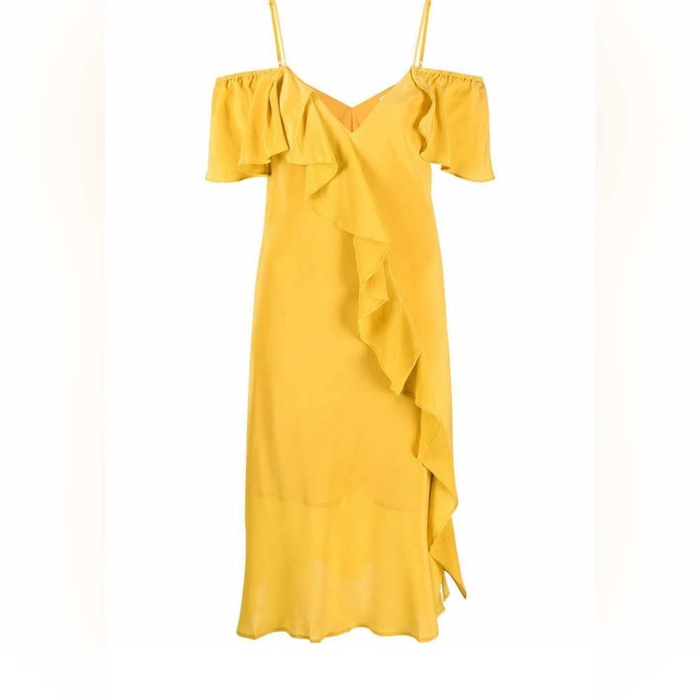 NWT Goldhawk Mustard Silk Dress - Picture 5 of 11